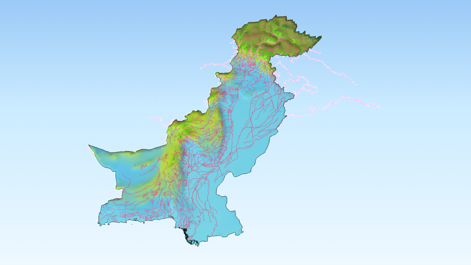 Pak rivers map