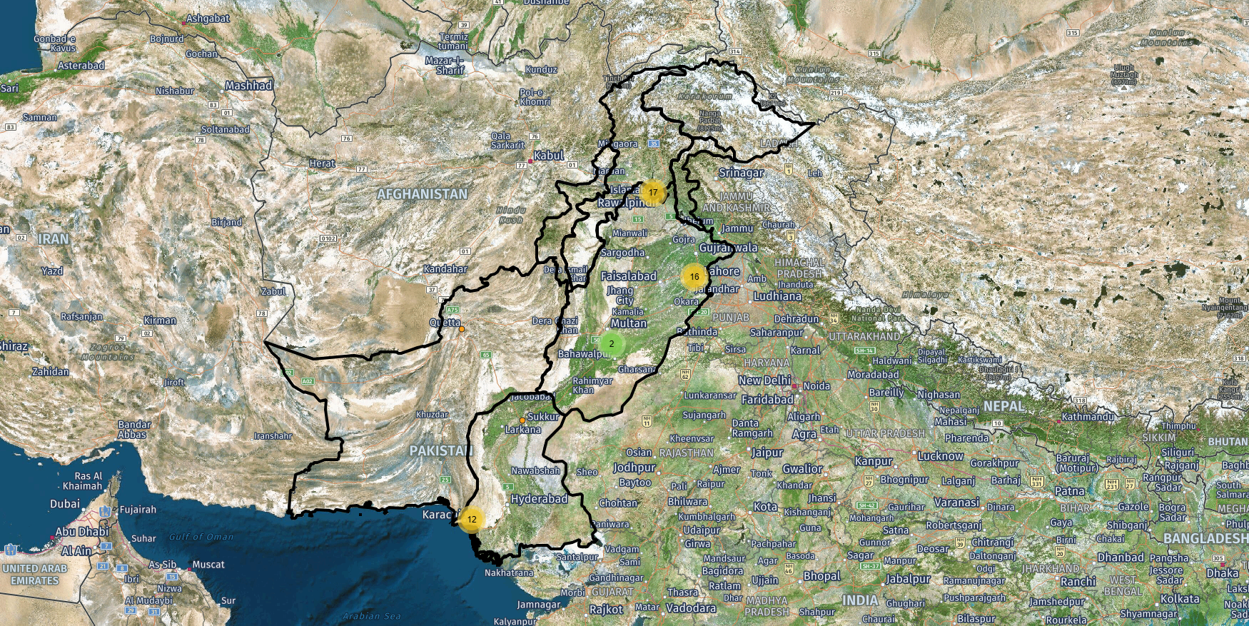 Pakistan universities map